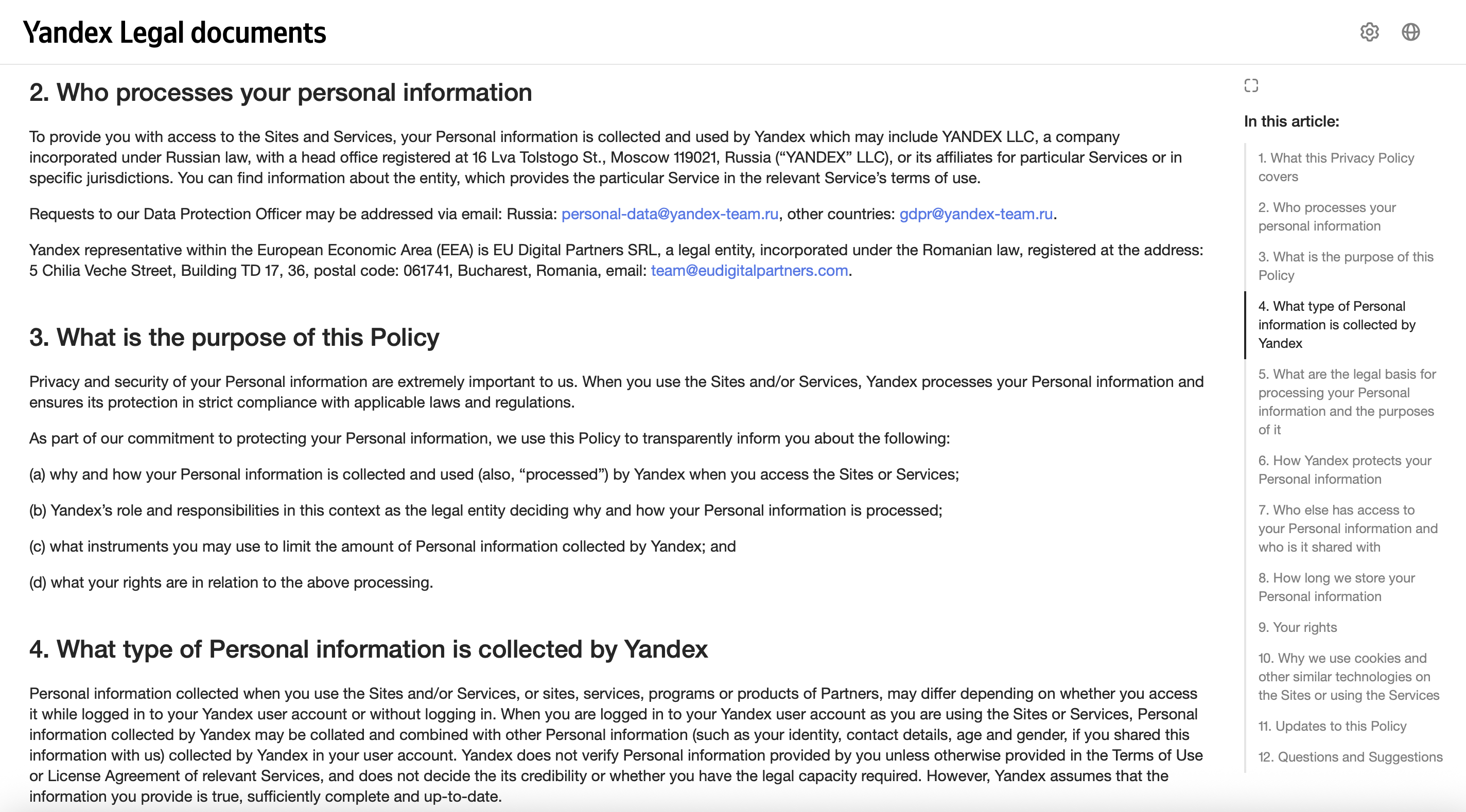 „15min.lt“ lankytojams pateikiamoje „Yandex“ privatumo politikoje, nurodoma, kad duomenys bus tvarkomi rusijoje
